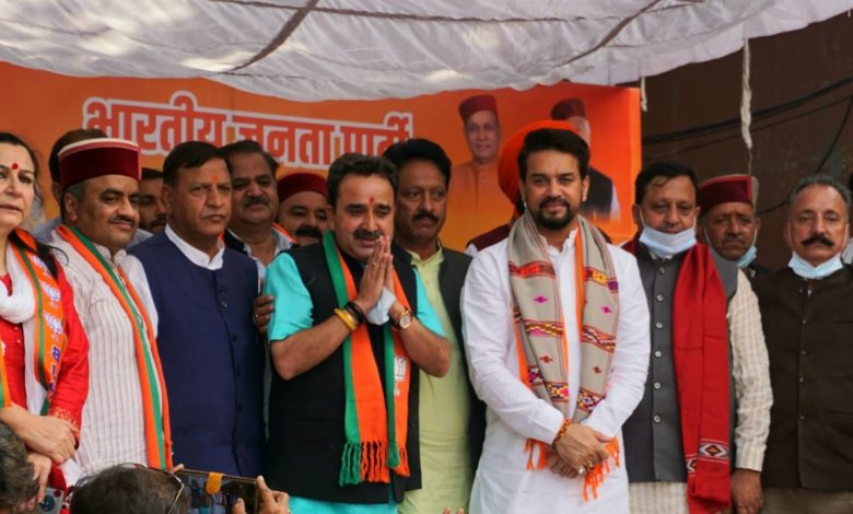 जयराम ठाकुर सरकार की जनकल्याणकारी योजनाओं पर मोहर लगाओ भाजपा को जीतो : अनुराग 