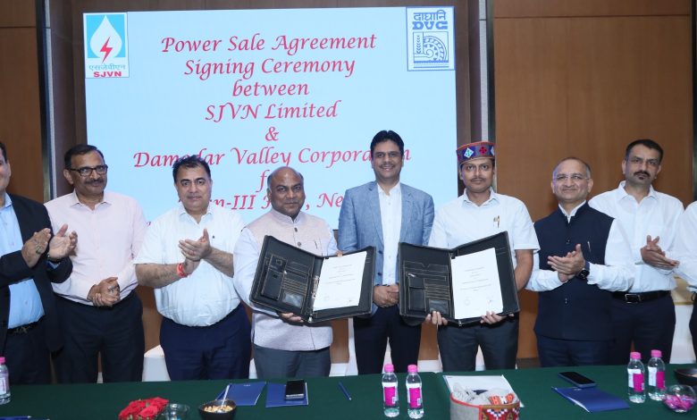 एसजेवीएन ने अरुण-III एचईपी के लिए डीवीसी के साथ विद्युत बिक्री करार पर हस्ताक्षर किए