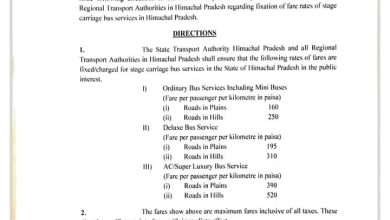 बड़ी खबर: हिमाचल में लंबी दूरी का किराया का भी बढ़ा
