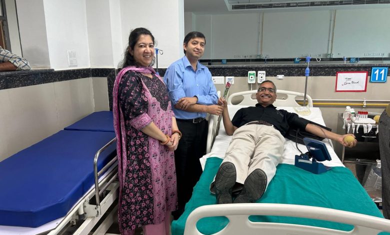 Dr. Brij Sharma and Dr. Sudhir Sharma Inaugurate First Blood Donation Camp at AIMSS Chamiana Dr. Brij Sharma and Dr. Sudhir Sharma Inaugurate First Blood Donation Camp at AIMSS Chamiana