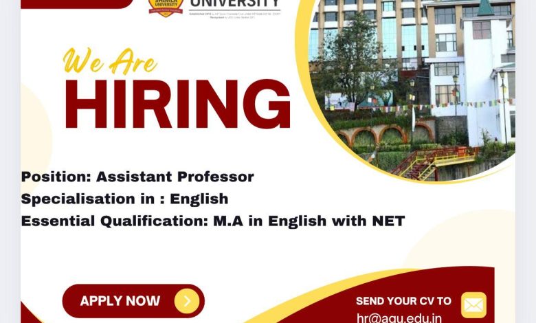 एपीजी शिमला यूनिवर्सिटी में असिस्टेंट प्रोफेसर की भर्ती शुरू एपीजी शिमला यूनिवर्सिटी में असिस्टेंट प्रोफेसर की भर्ती शुरू