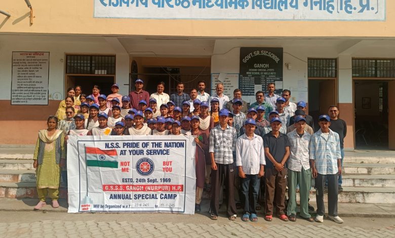 राजकीय वरिष्ठ माध्यमिक पाठशाला गनोह  में एन.एस.एस. शिविर का शुभारंभ