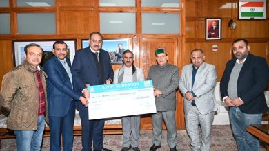 एसजेवीएन ने मुख्यमंत्री सुख आश्रय कोष में 10 लाख रुपये का अंशदान किया