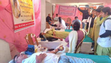 मशोबरा में स्व. सीमा सरस्वती की  स्मृति में 70 लोगों ने रक्तदान किया