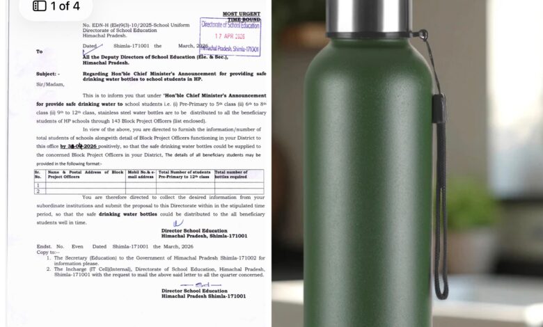 बड़ा आदेश जारी: हर स्कूल छात्र को फ्री स्टील बोतल देगी सरकार