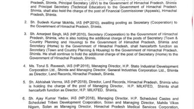 प्रशासनिक फेरबदल, 18 IAS अधिकारियों के तबादले