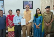 राज्यपाल ने सेना के लिए स्वदेशी ड्रोन तकनीक विकसित करने के लिए सर्वेश शर्मा को किया सम्मानित